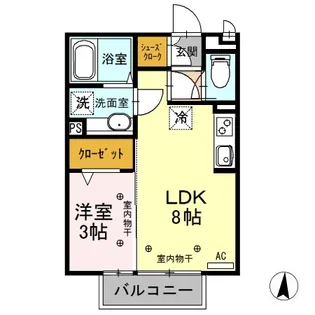 群馬県前橋市小屋原町【アパート】の間取り
