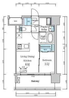デュオフラッツ仙台木町通リネア【3階】の間取り