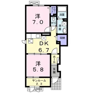 新潟県小千谷市若葉1【アパート】の間取り