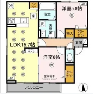 ヴェルデ・ルーチェ【1階】の間取り