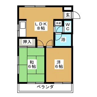 パークサイドハイツ【4階】の間取り