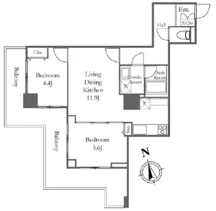 リバーシティ21新川【16階】の間取り