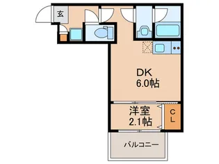 アクシス六本松B【3階】の間取り