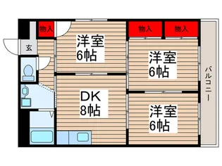 パ-プルハイツ【5階】の間取り