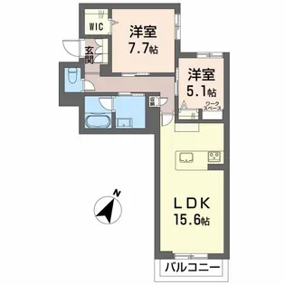 シャーメゾンArtsy【2階】の間取り
