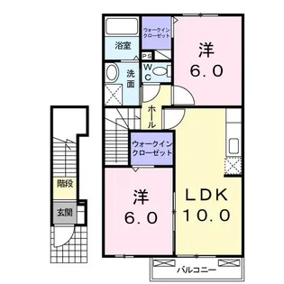 福島県福島市下鳥渡字新町【アパート】の間取り