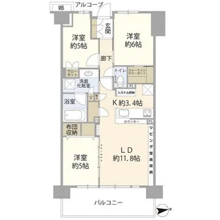 エアヒルズ藤沢(021104)【3階】の間取り