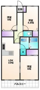 サニープレスキャッスルB【1階】の間取り