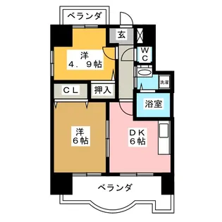 カーサ八熊通【5階】の間取り