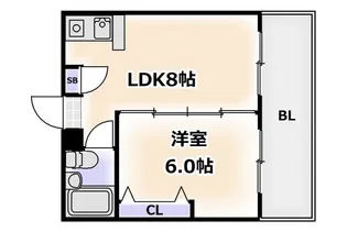 ジョイテル西田辺I【6階】の間取り