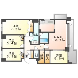 グランドール大東【5階】の間取り