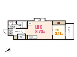 YELLSTAGE長束EAST【3階】の間取り