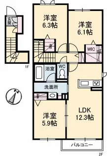ブルーメ里見【2階】の間取り