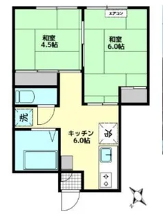 上原コーポ【1階】の間取り
