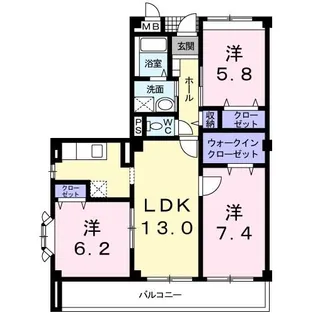 レインボウII【2階】の間取り
