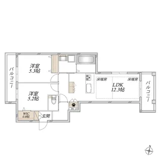 メルベーユ都筑【3階】の間取り