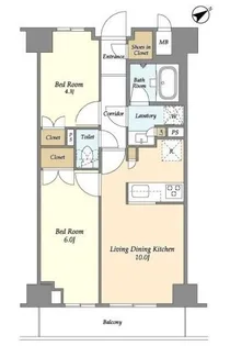 市谷台町坂フロント【6階】の間取り