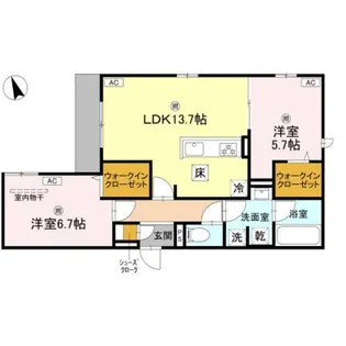 クラシスト東粉浜EAST【1階】の間取り