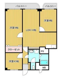 スカイコート大手町【4階】の間取り