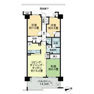武蔵野レジデンス弐番街【3階】の間取り