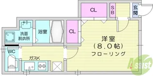 ハウスinモデラート【1階】の間取り