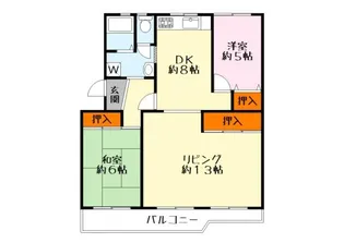 膳所ハイツ3号棟【4階】の間取り