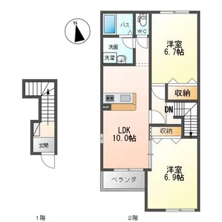 スターブルKIY【2階】の間取り