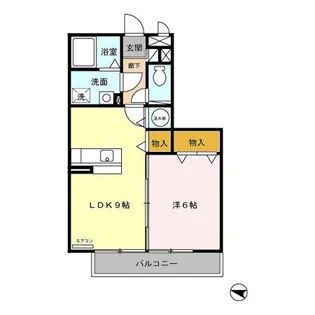 新潟県新潟市西区五十嵐2の町【アパート】の間取り