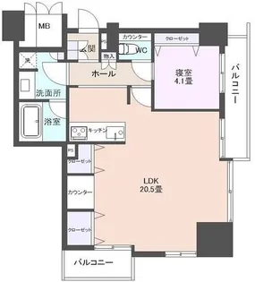 Shinagawa Tower Face【22階】の間取り