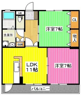 コートプレイス龍田III【3階】の間取り