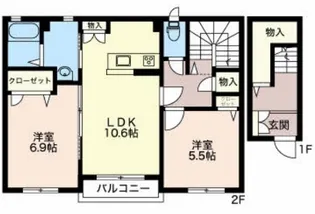 ルミエール・デュース【2階】の間取り