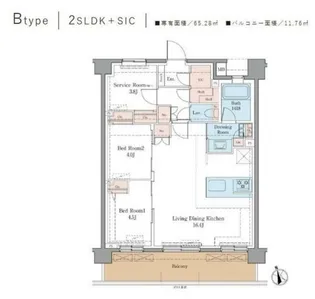 LUXENA+PAWS藤沢【3階】の間取り