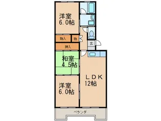 サンライズ香椎【2階】の間取り