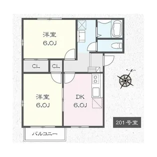 ベルハイツA棟【2階】の間取り