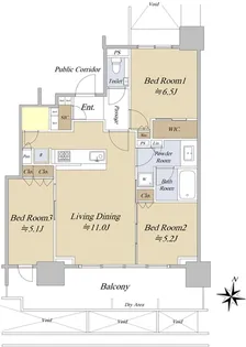 シティタワー所沢クラッシィ【28階】の間取り