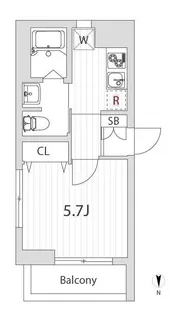 Wisteria MOTOSUMIYOSHI【2階】の間取り