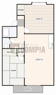 MUヒルズ茜部【2階】の間取り