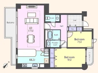 コスモ 碑文谷【2階】の間取り