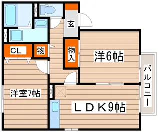 メゾンパーク新田東D【1階】の間取り