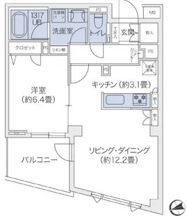 代官山BLESS鉢山【1階】の間取り