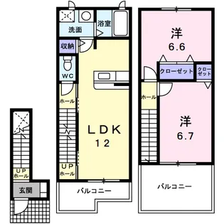 リヴ・シンヴィレッジII【2階】の間取り