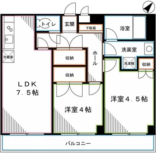 イーストビー国立【4階】の間取り