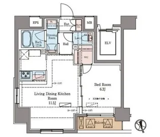 ラグゼナ北千住【11階】の間取り
