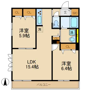 仮)くぬぎ山2丁目ハイム【3階】の間取り