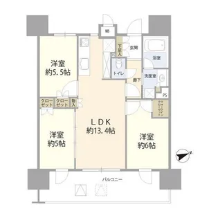 プレシス本厚木エクシア【01】【3階】の間取り