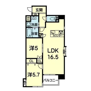 イルマーレ上水前寺【6階】の間取り