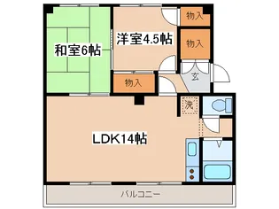 富士見マンション【2階】の間取り