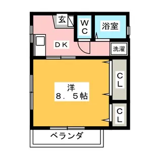 アクロス深川【1階】の間取り