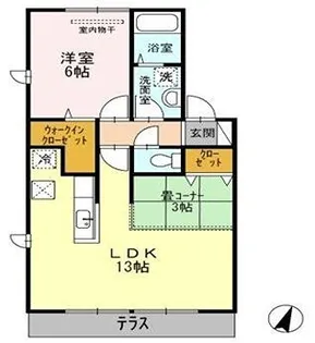 グラシュー【1階】の間取り