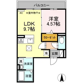 グランヴィア徹明通【1階】の間取り